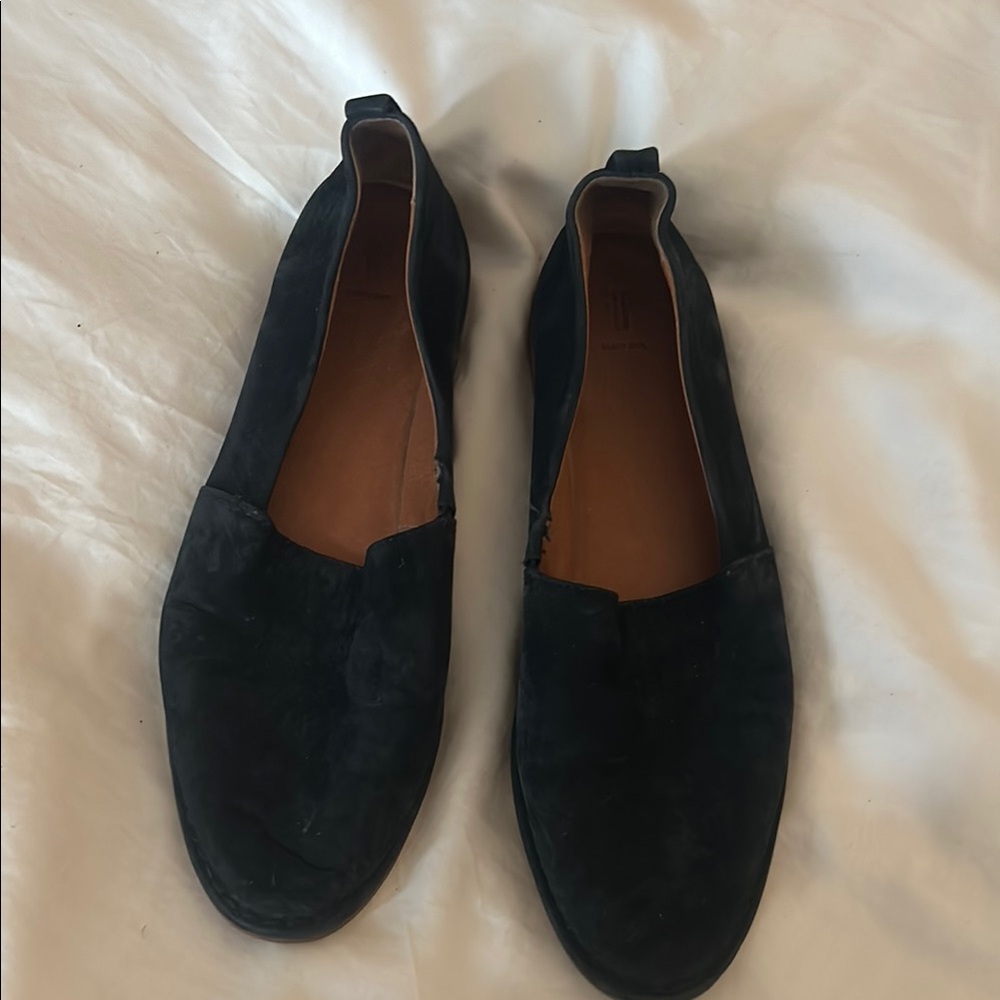 Frye Black Soft Leather Slip-On Loafers Flats Women's Size 9